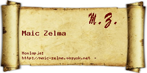 Maic Zelma névjegykártya